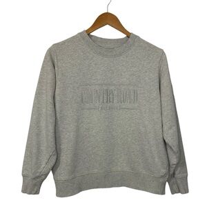 Country Road Womens Sweatshirt XS Heathered Gray Pullover Crew Neck 100% Cotton